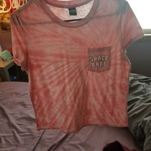 Pink Tie Dye Cropped Shirt